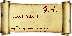 Fliegl Albert névjegykártya